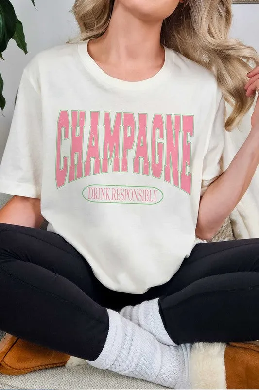 CHAMPAGNE DRINK RESPONSIBLY Graphic Tee