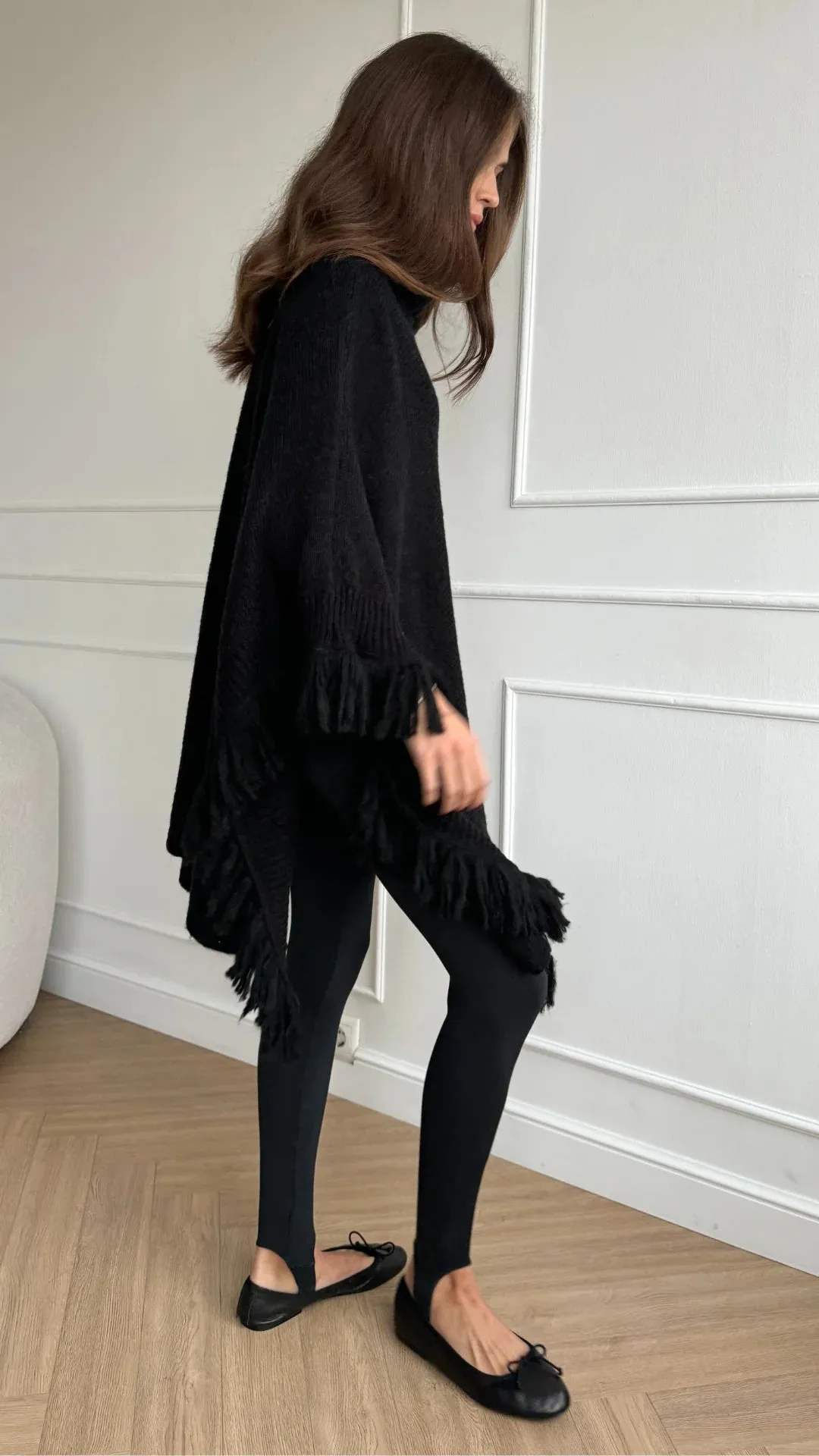 Charli Pearl Poncho Black