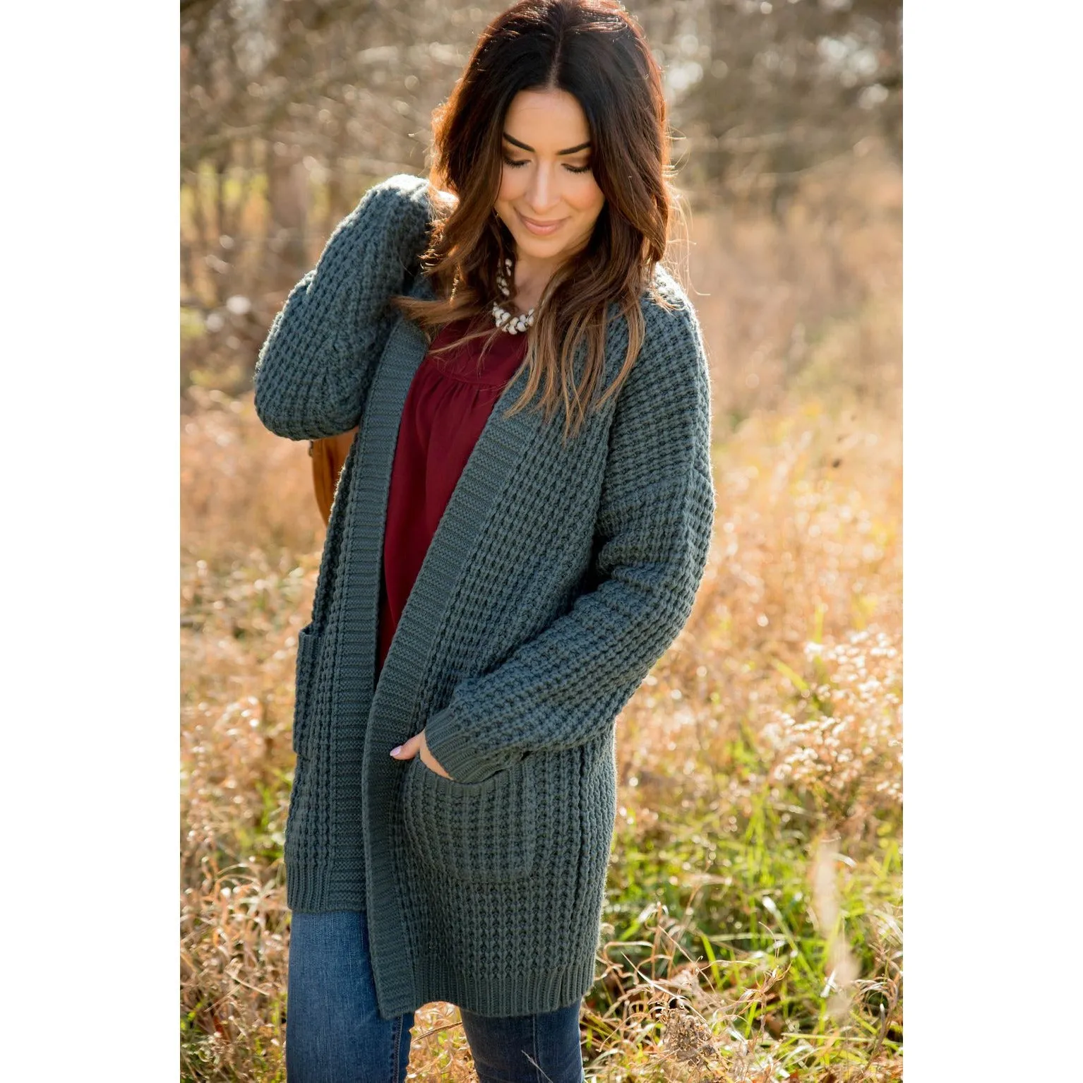 Chunky Waffle Cardigan