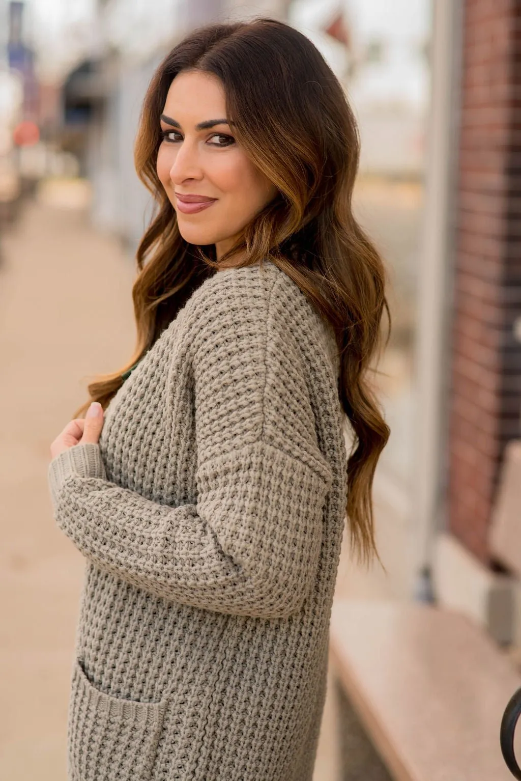 Chunky Waffle Cardigan