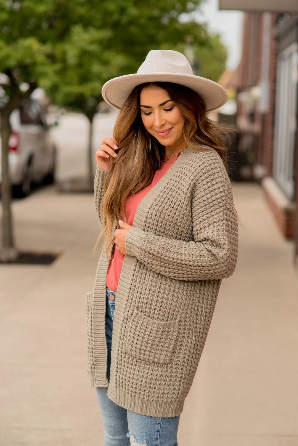 Chunky Waffle Cardigan