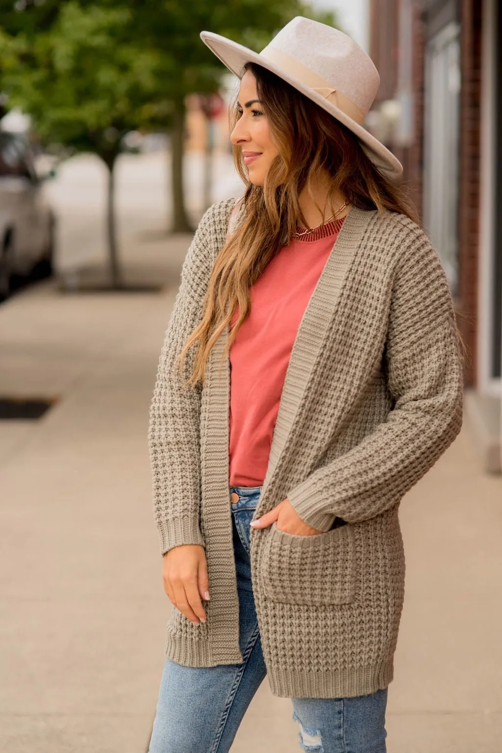 Chunky Waffle Cardigan