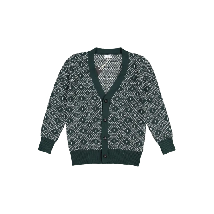 CLARENCE EMBOSSED CARDIGAN-Green