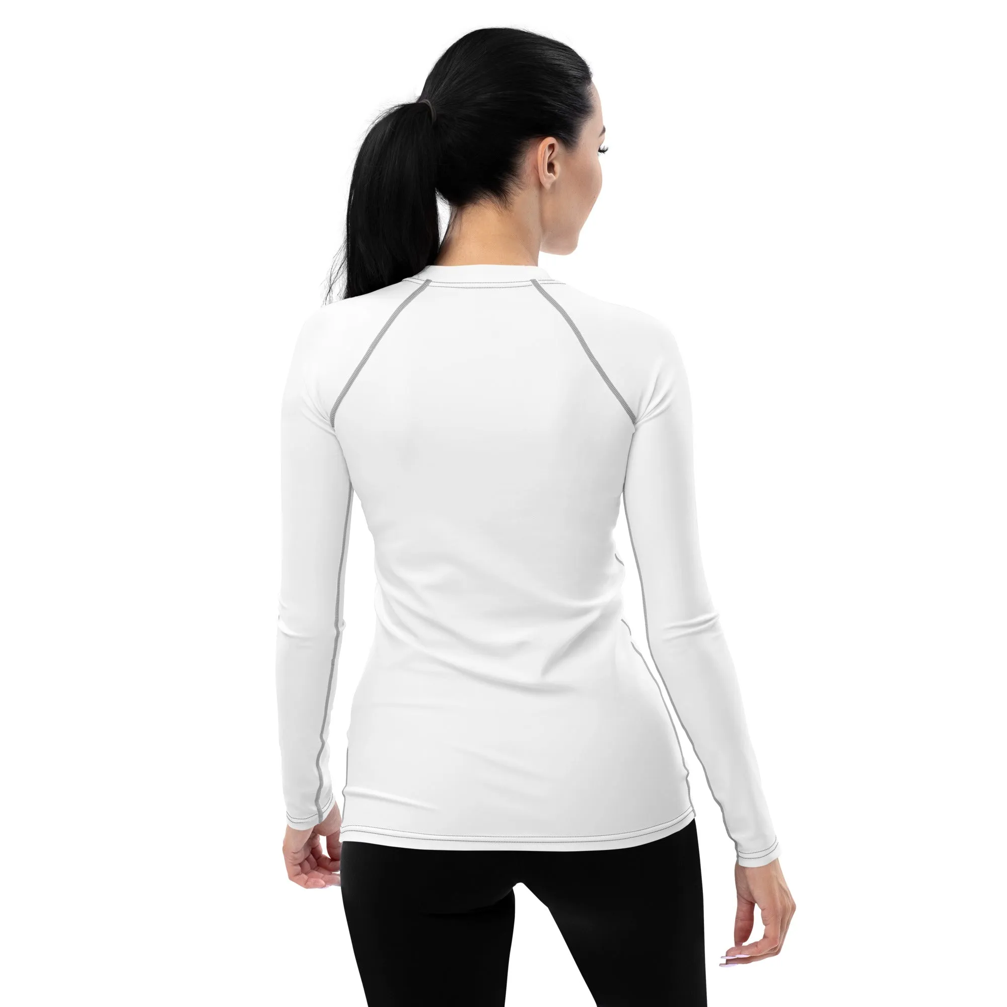 Classic Coverage: Solid Color Rash Guard for Women - Snow