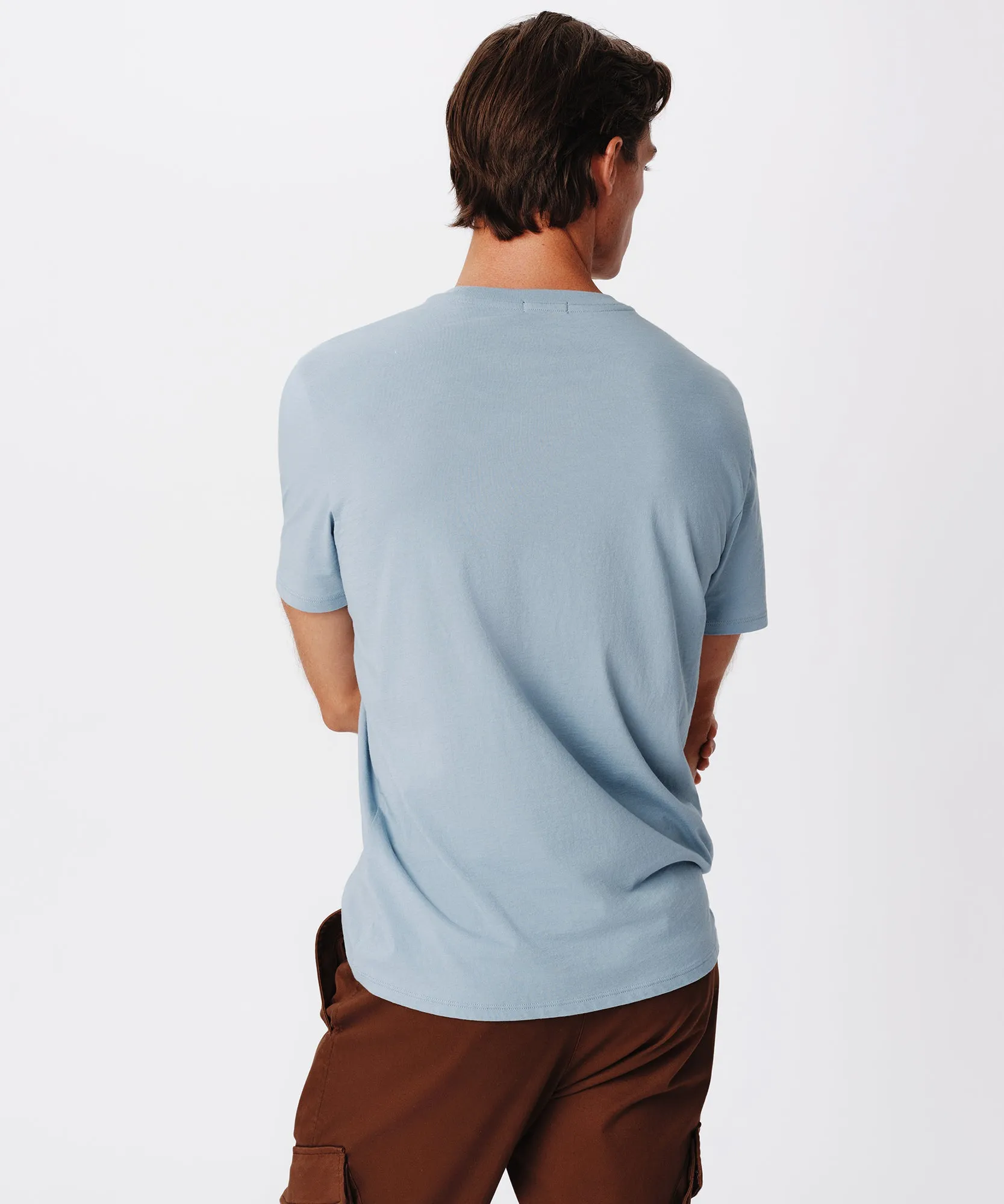 Classic Jersey Short Sleeve Crew Neck Tee - Hazy Blue