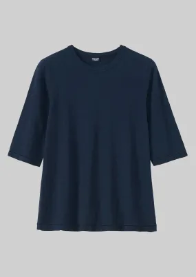 Cleo Garment Dyed Organic Cotton Tee | Indigo