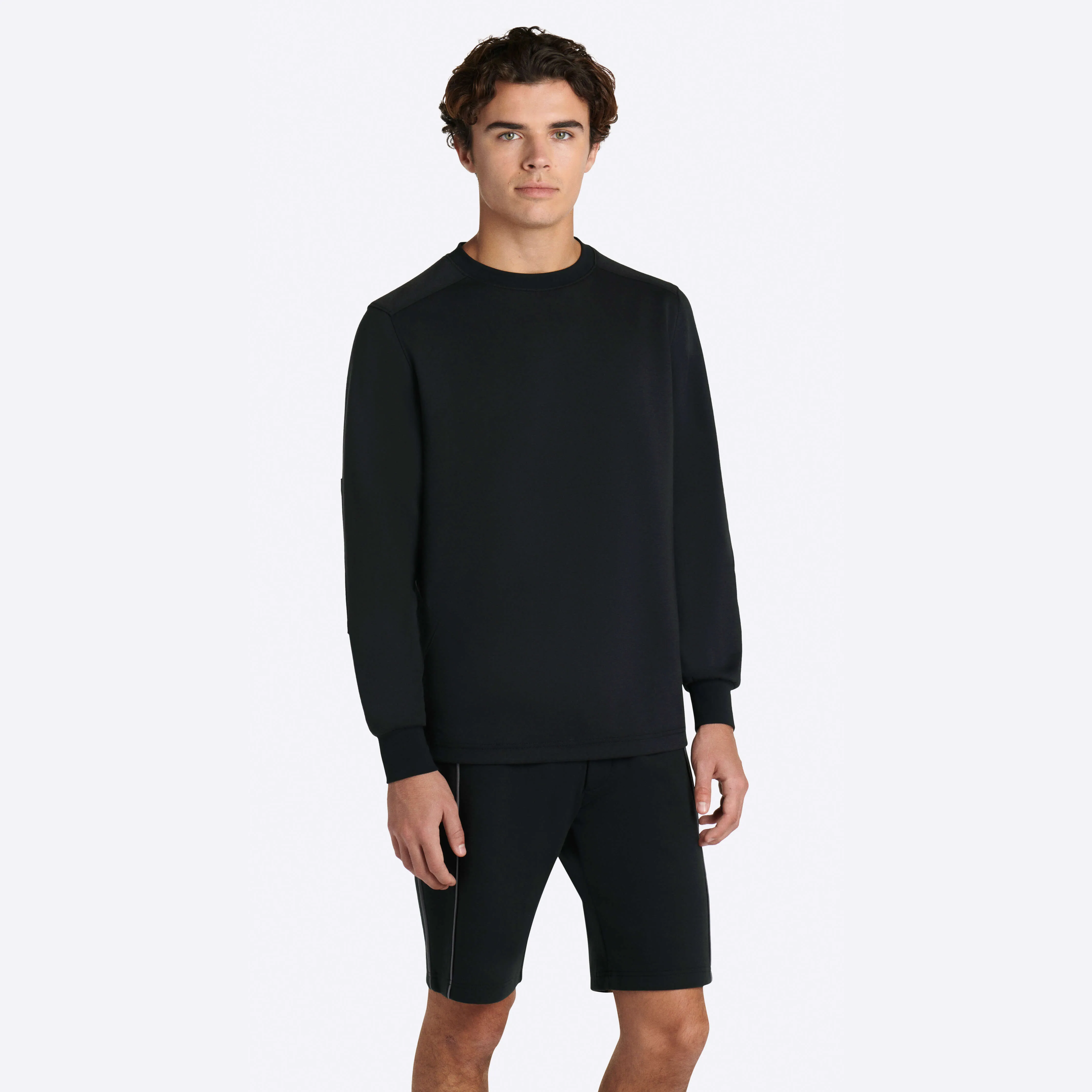 COMFORT Solid Long Sleeve Crew Neck Pullover