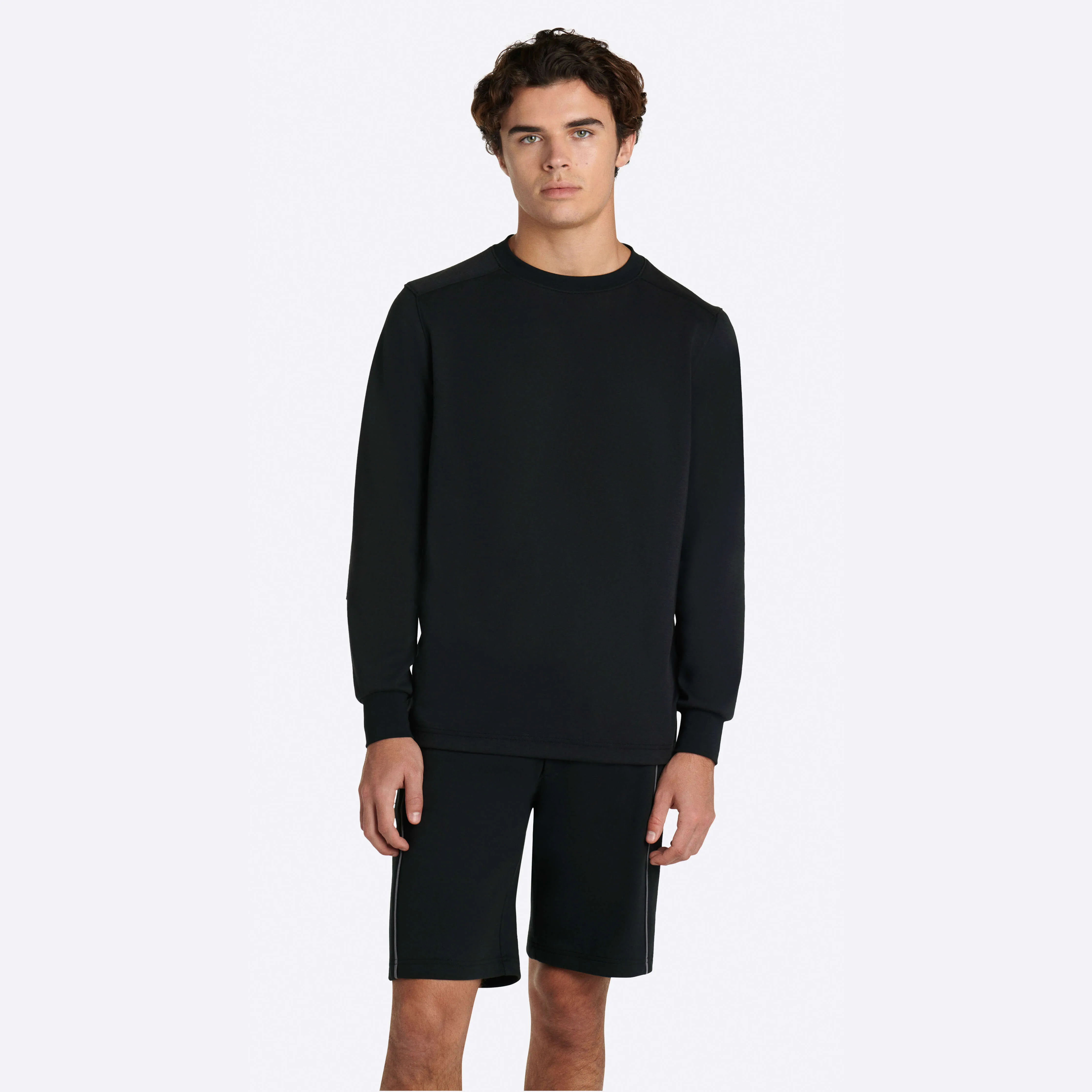 COMFORT Solid Long Sleeve Crew Neck Pullover