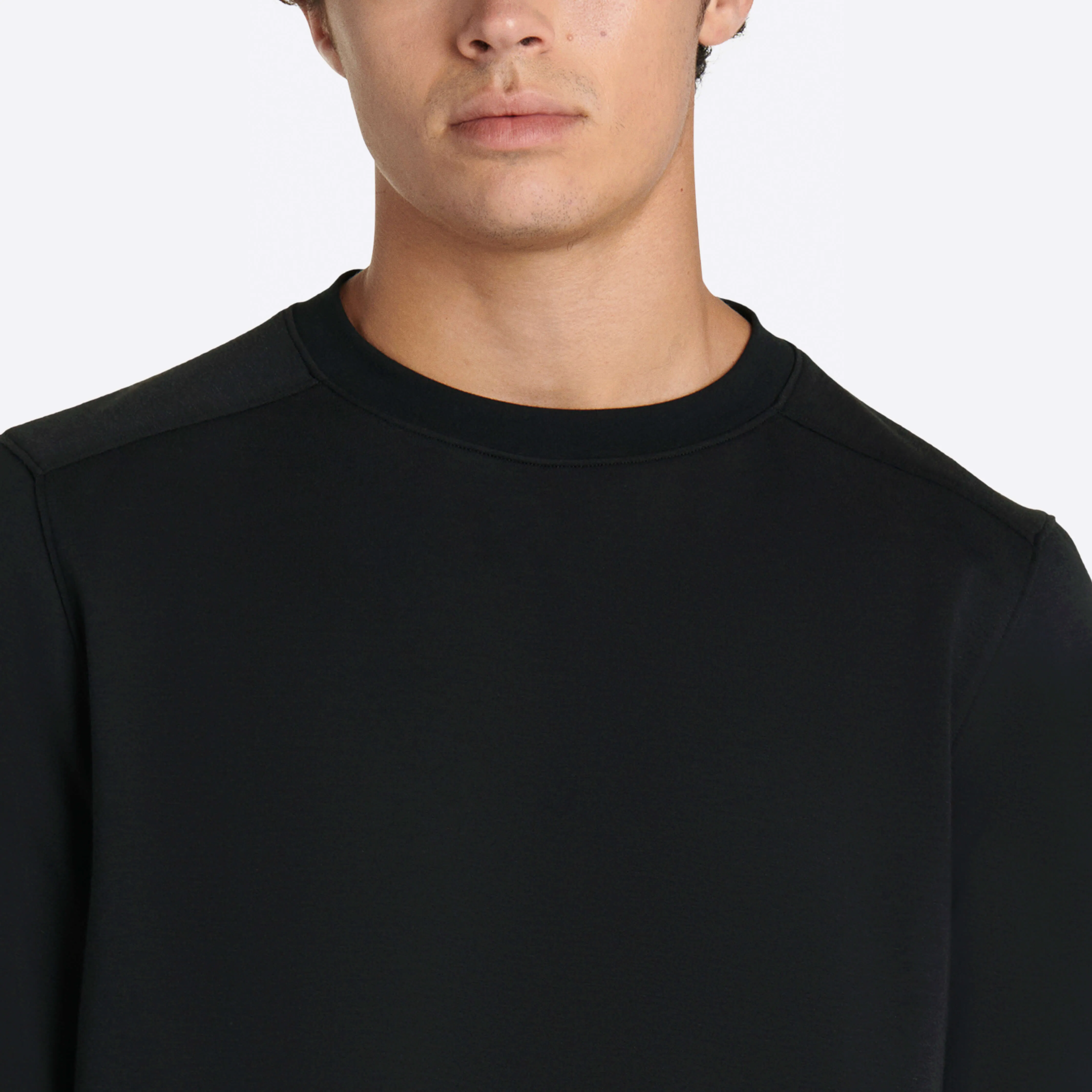 COMFORT Solid Long Sleeve Crew Neck Pullover