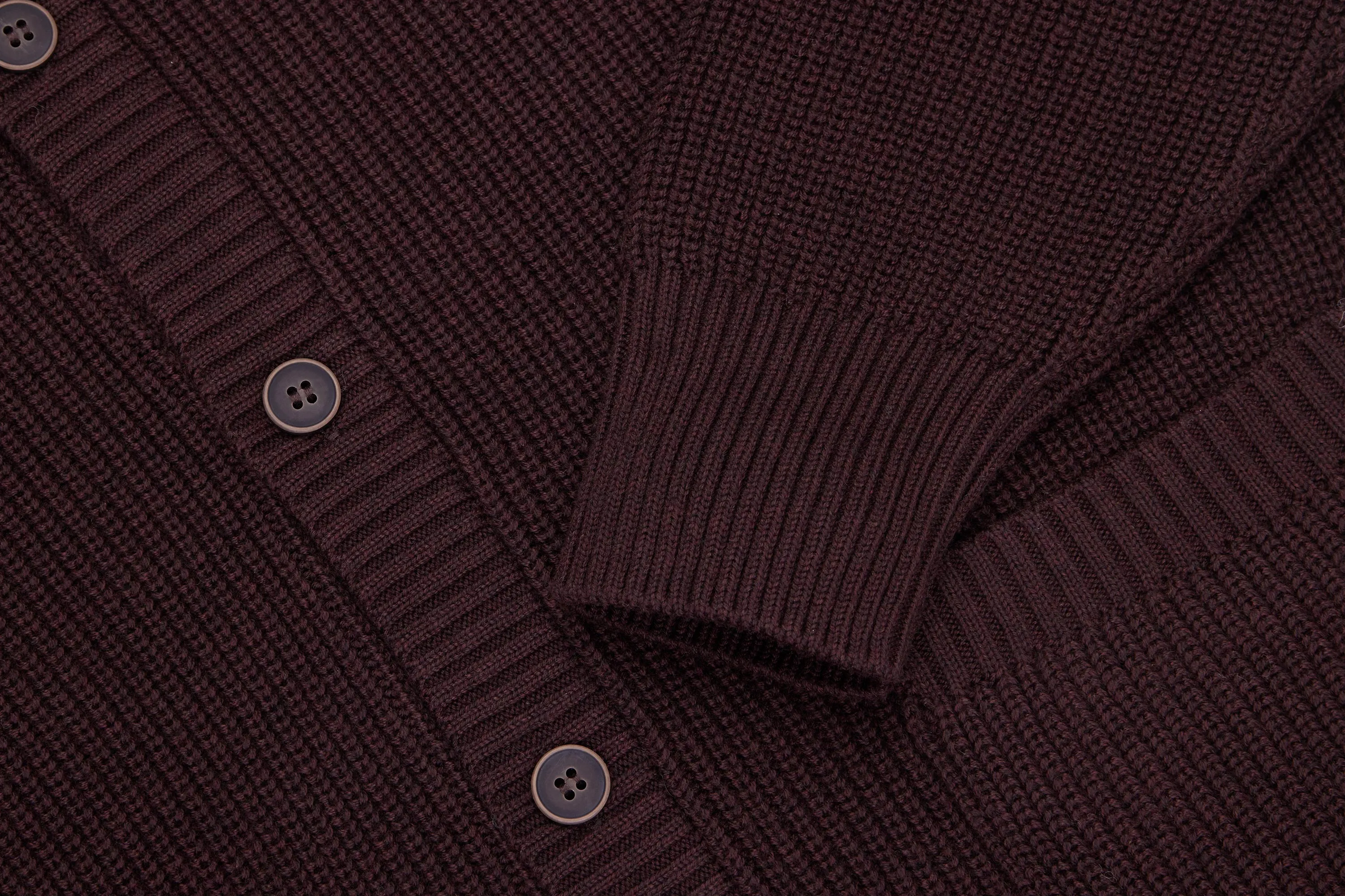 Cotton Collared Cardigan ~ Burgundy