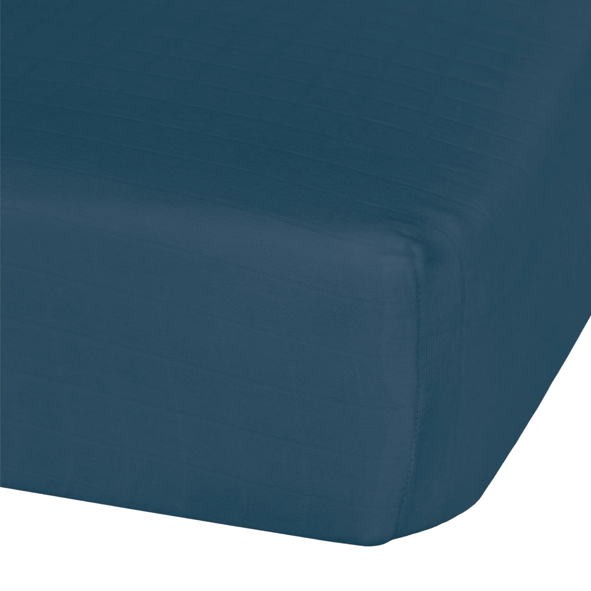 Cotton muslin fitted sheet - Navy Blue