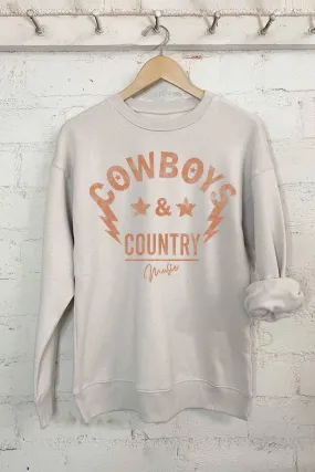 COWBOYS AND COUNTRY MUSIC STONE COLORED SWEATSHIRT