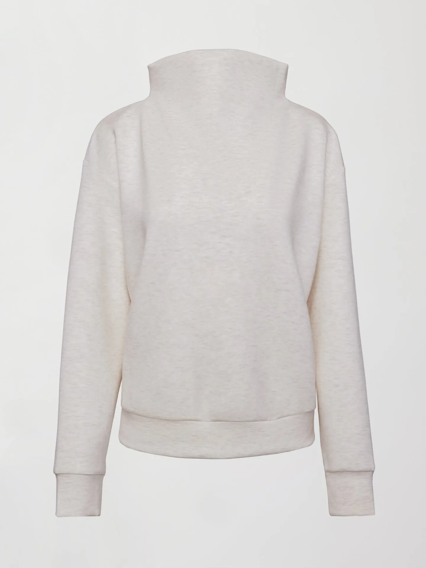 Cowl Neck Knit Sweatshirt - Moonbeam Heather