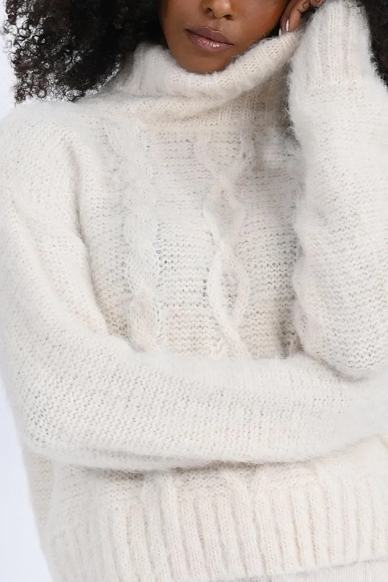 Cozy Haven Cable Knit Turtleneck