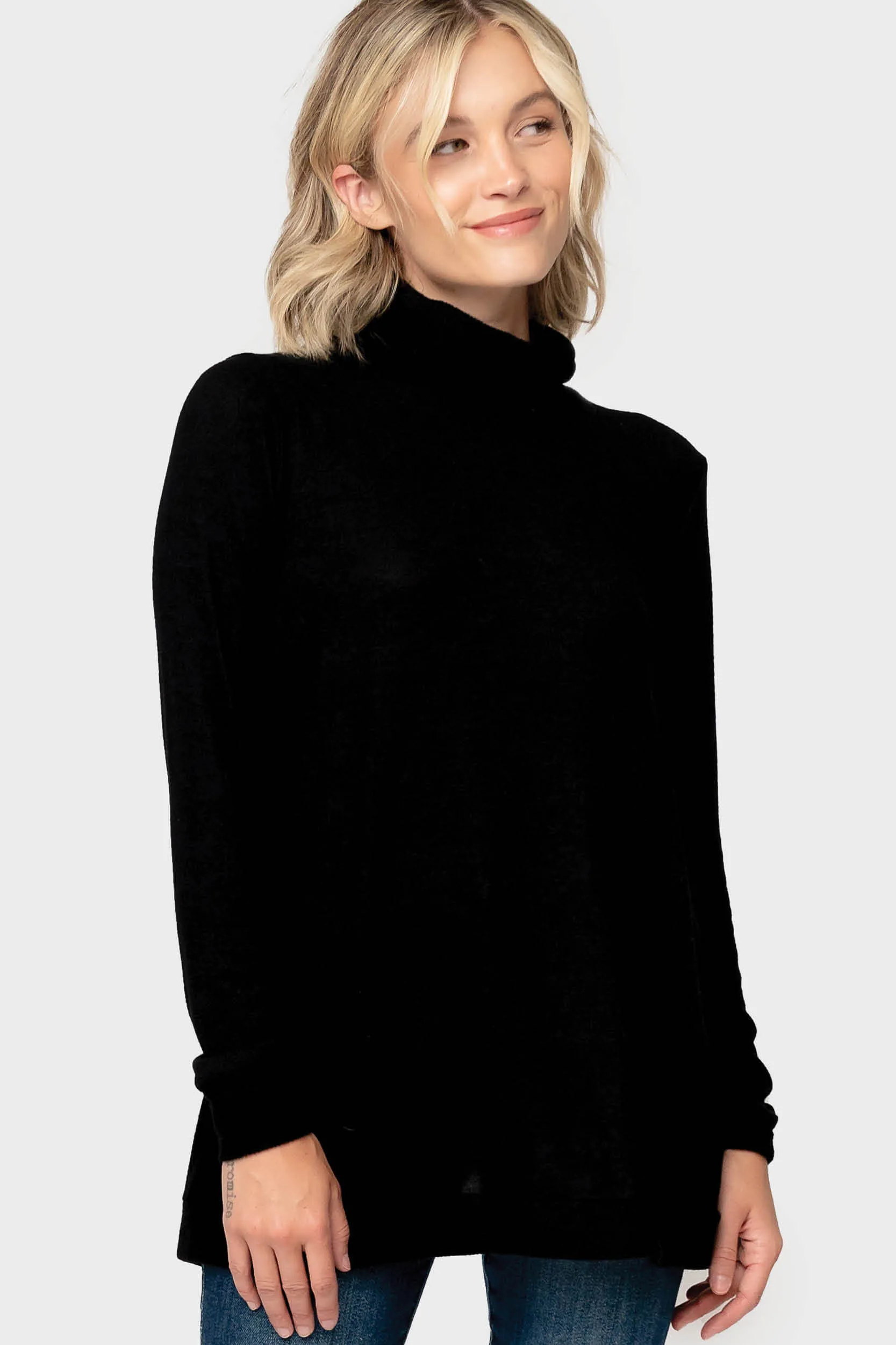 Cozy Knit Tunic with Asymmetrical Back Detail