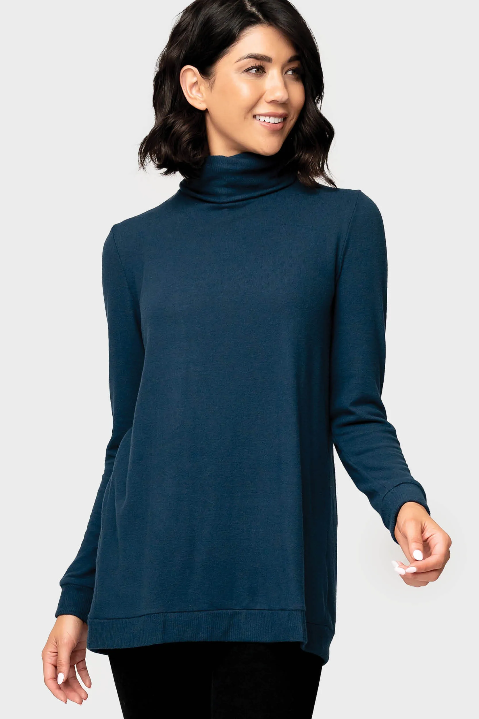 Cozy Knit Tunic with Asymmetrical Back Detail