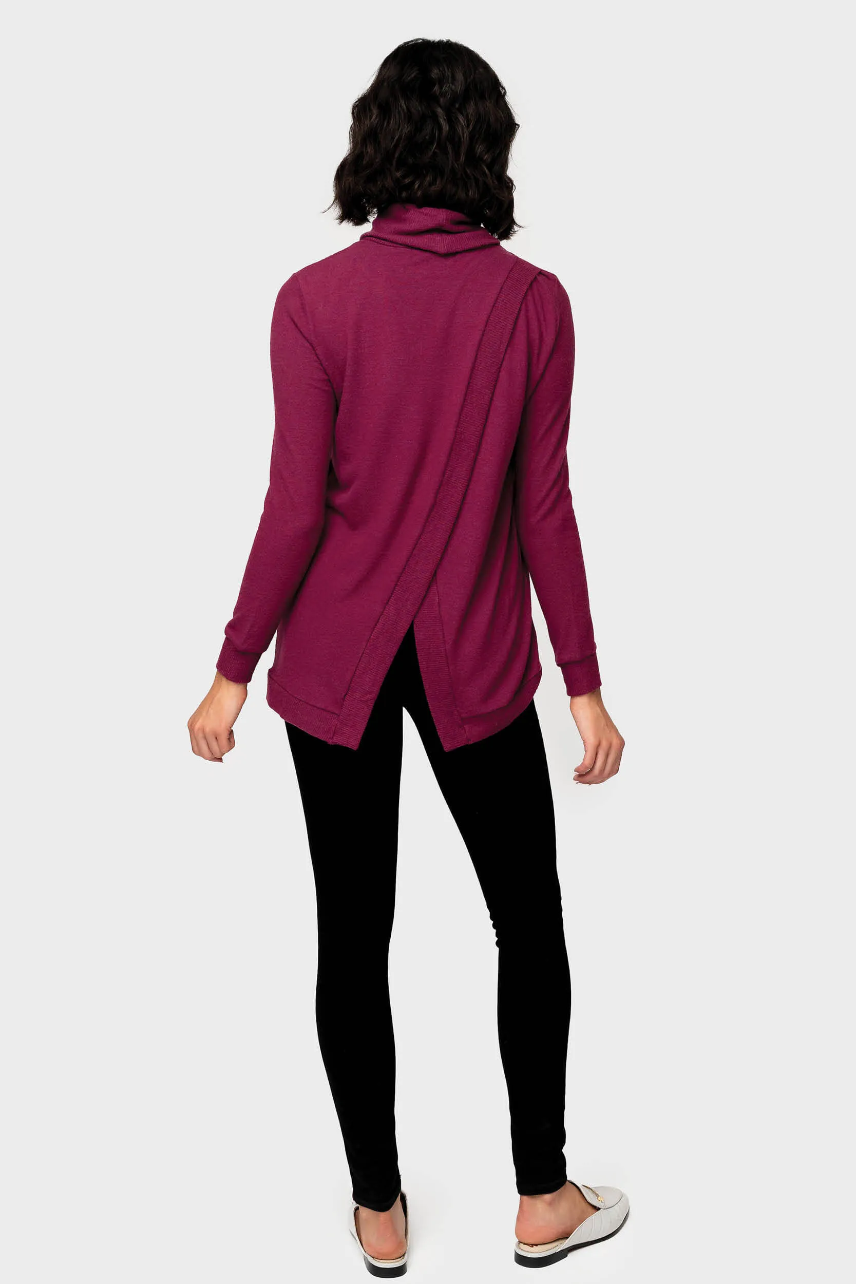 Cozy Knit Tunic with Asymmetrical Back Detail