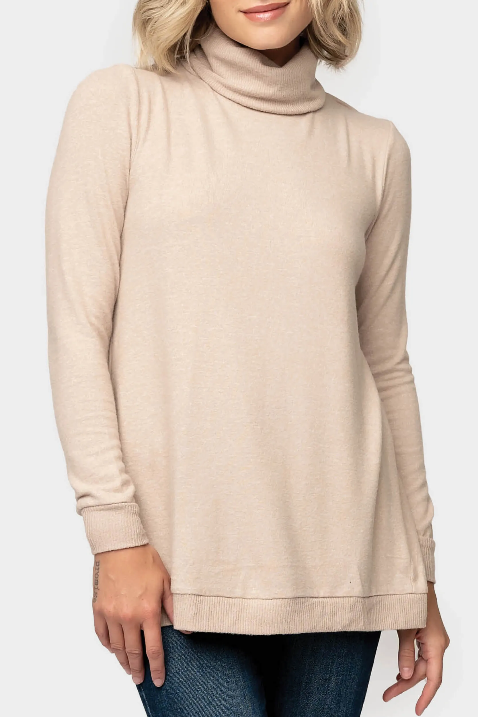 Cozy Knit Tunic with Asymmetrical Back Detail