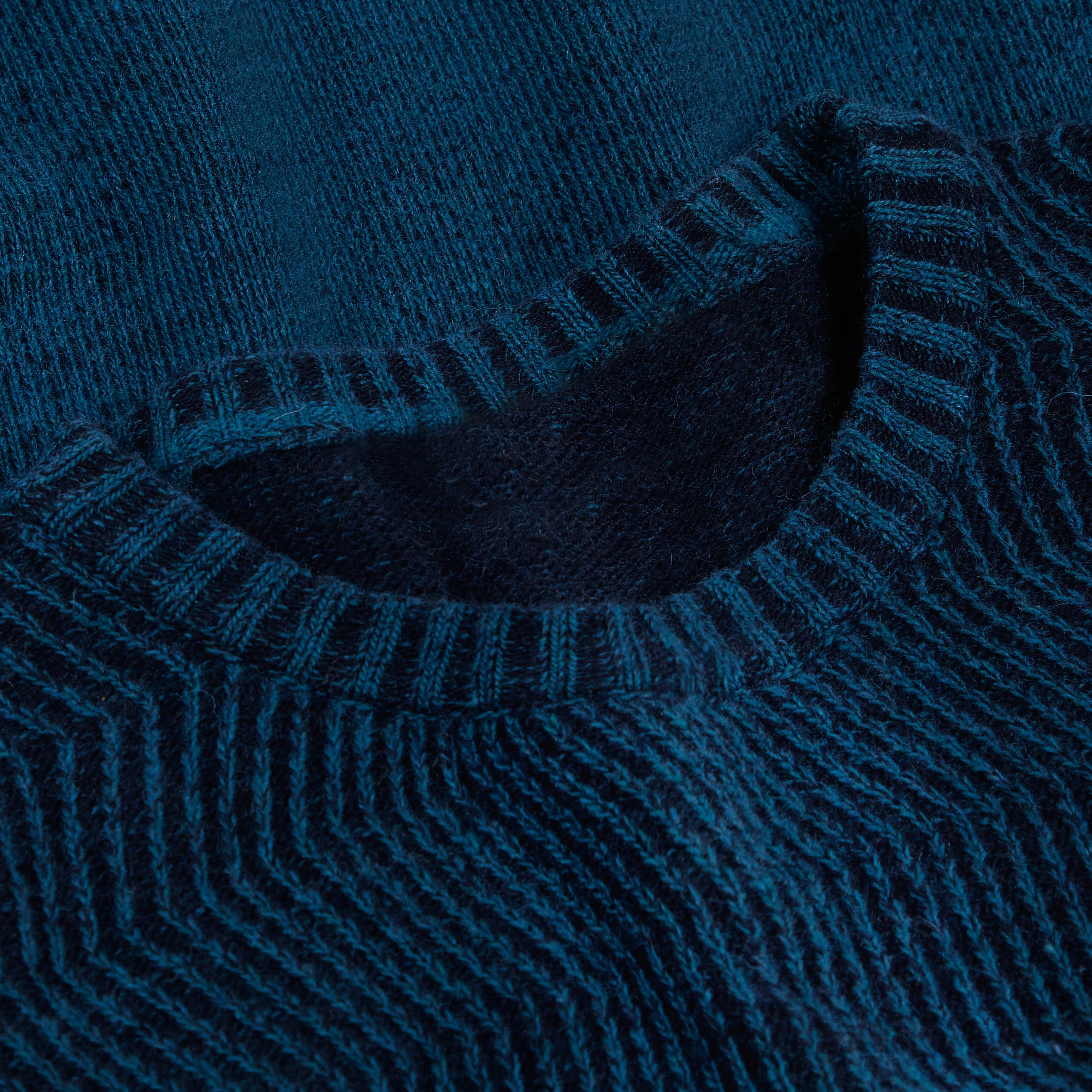 Crew Neck Herringbone Jacquard Sweater