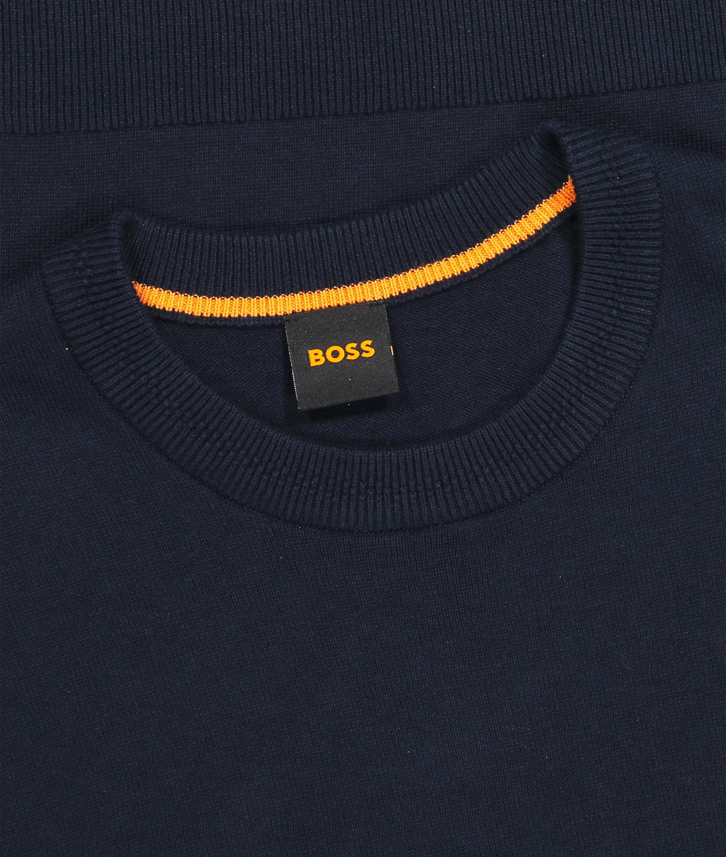 Crew-neck Sweater in Cotton and Cashmere With Logo - Navy