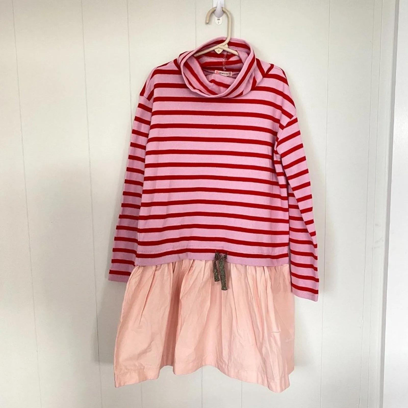 Crewcuts Pink Striped Mixy Dress Size 8 NWOT