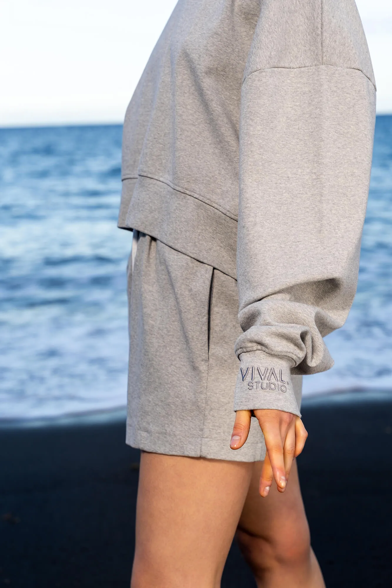 Cropped Sweatshirt Gray (Grau Melange)