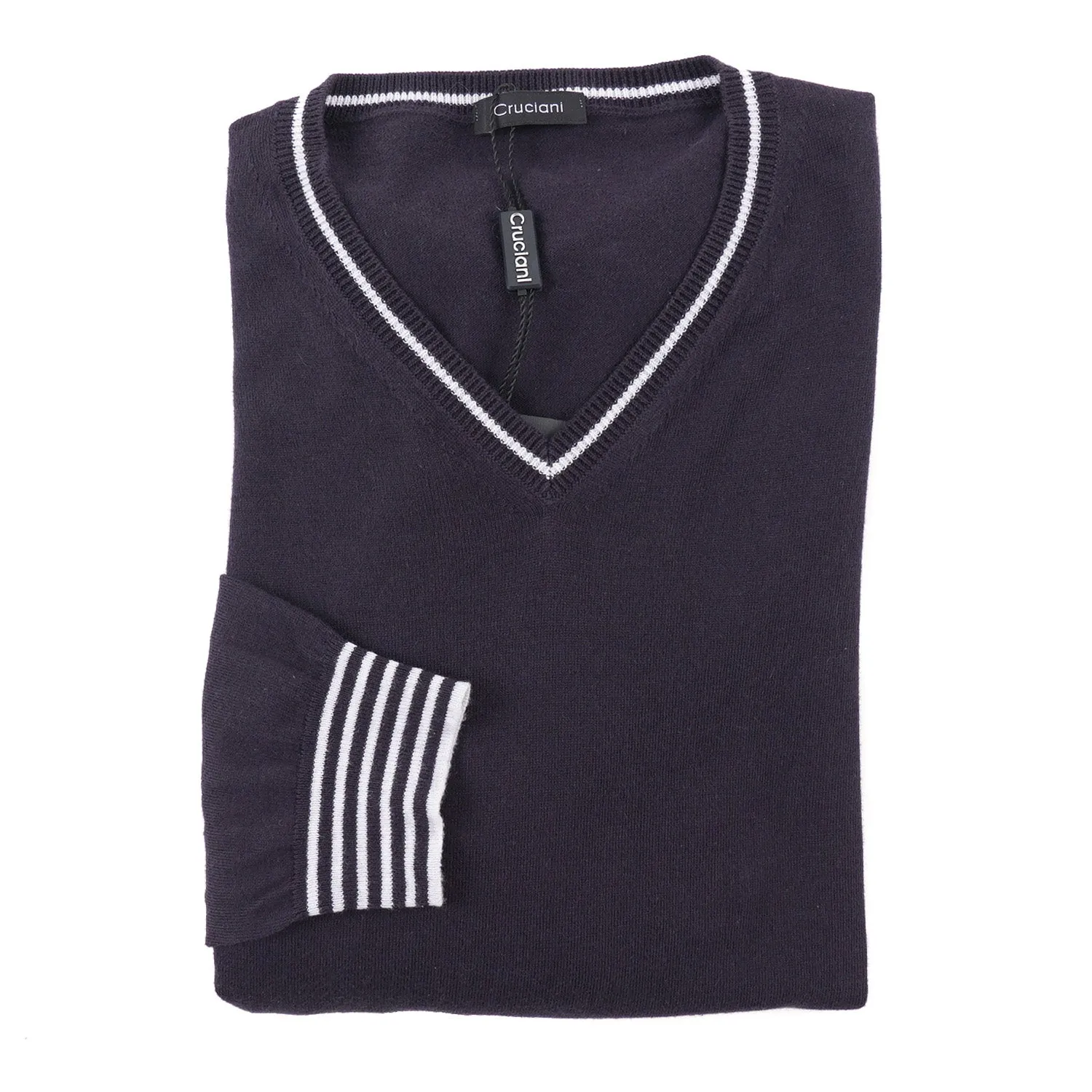 Cruciani Contrast Knit Cotton Sweater