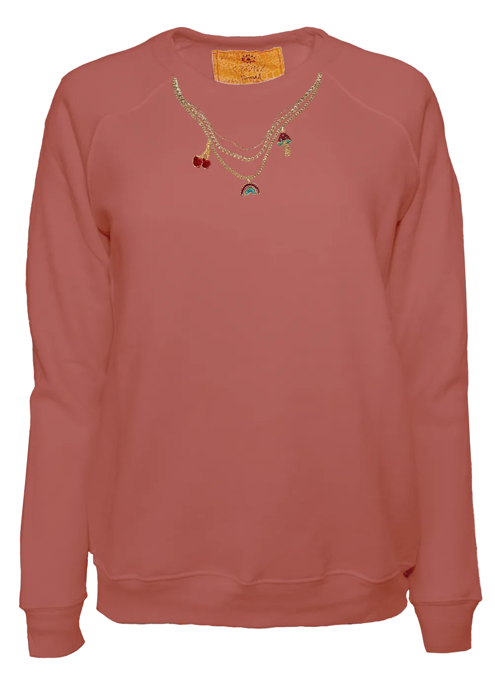 Custom Charm Necklace Classic Crew Pullover