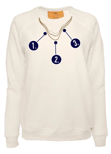 Custom Charm Necklace Classic Crew Pullover