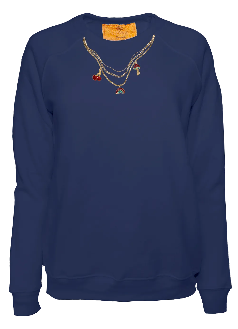 Custom Charm Necklace Classic Crew Pullover