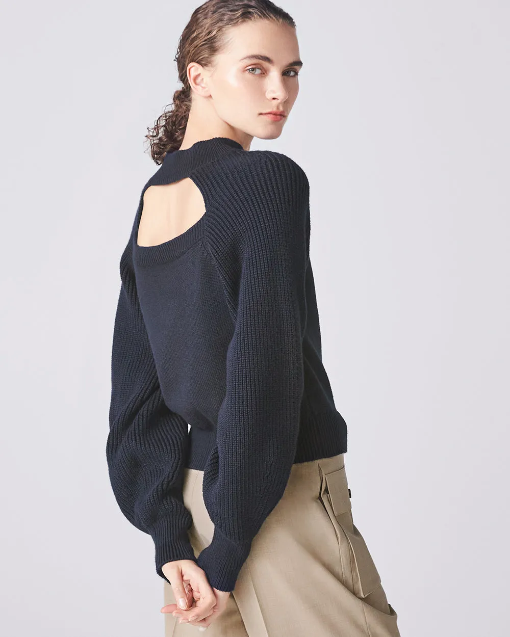 Dark Navy Void Turtleneck Top