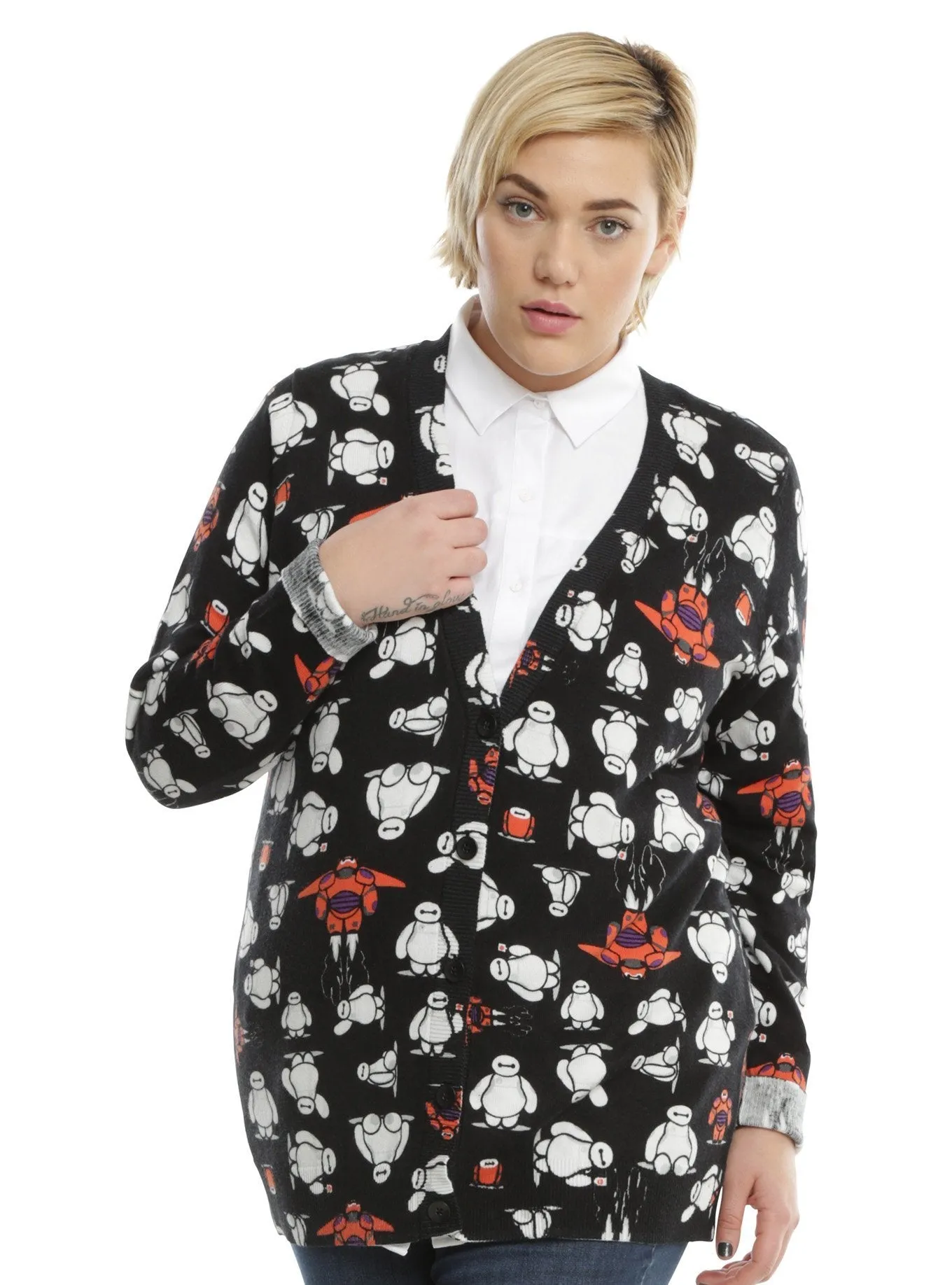 DISNEY BIG HERO 6 BAYMAX GIRLS CARDIGAN PLUS SIZE