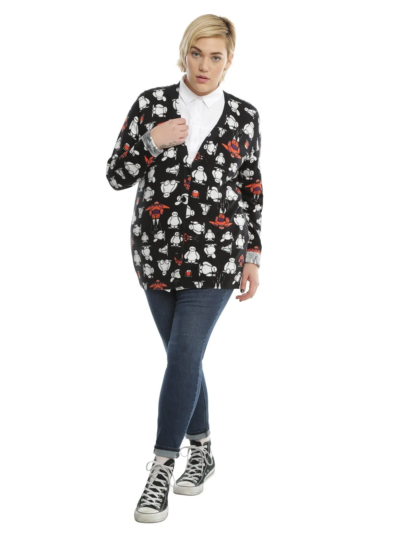 DISNEY BIG HERO 6 BAYMAX GIRLS CARDIGAN PLUS SIZE