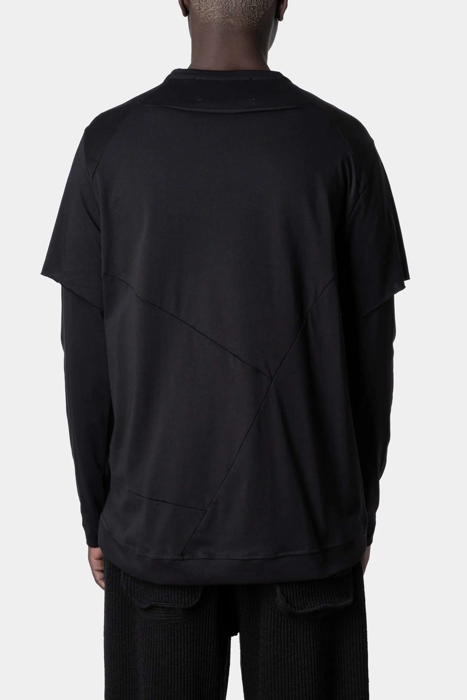 Double layer long sleeve tee, Black