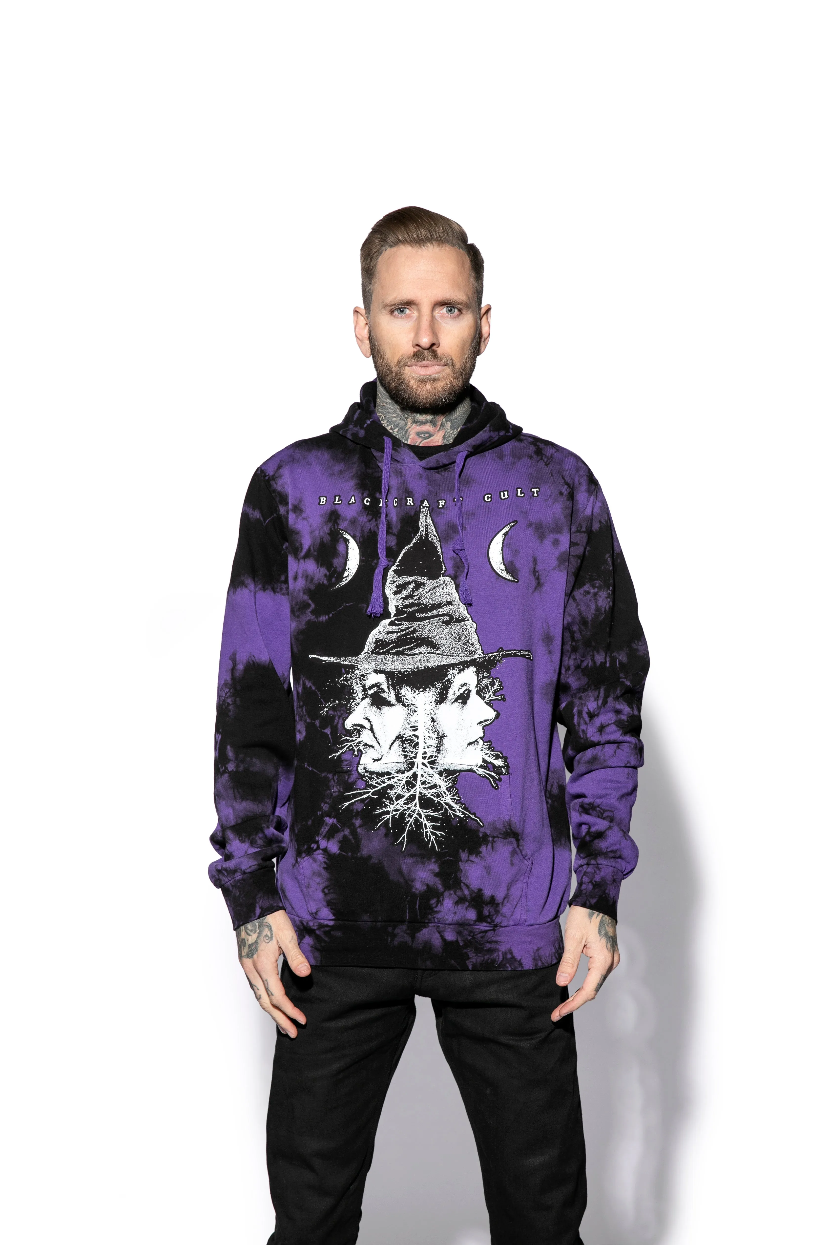 Duality - Purple Lightning Dye Hooded Pullover