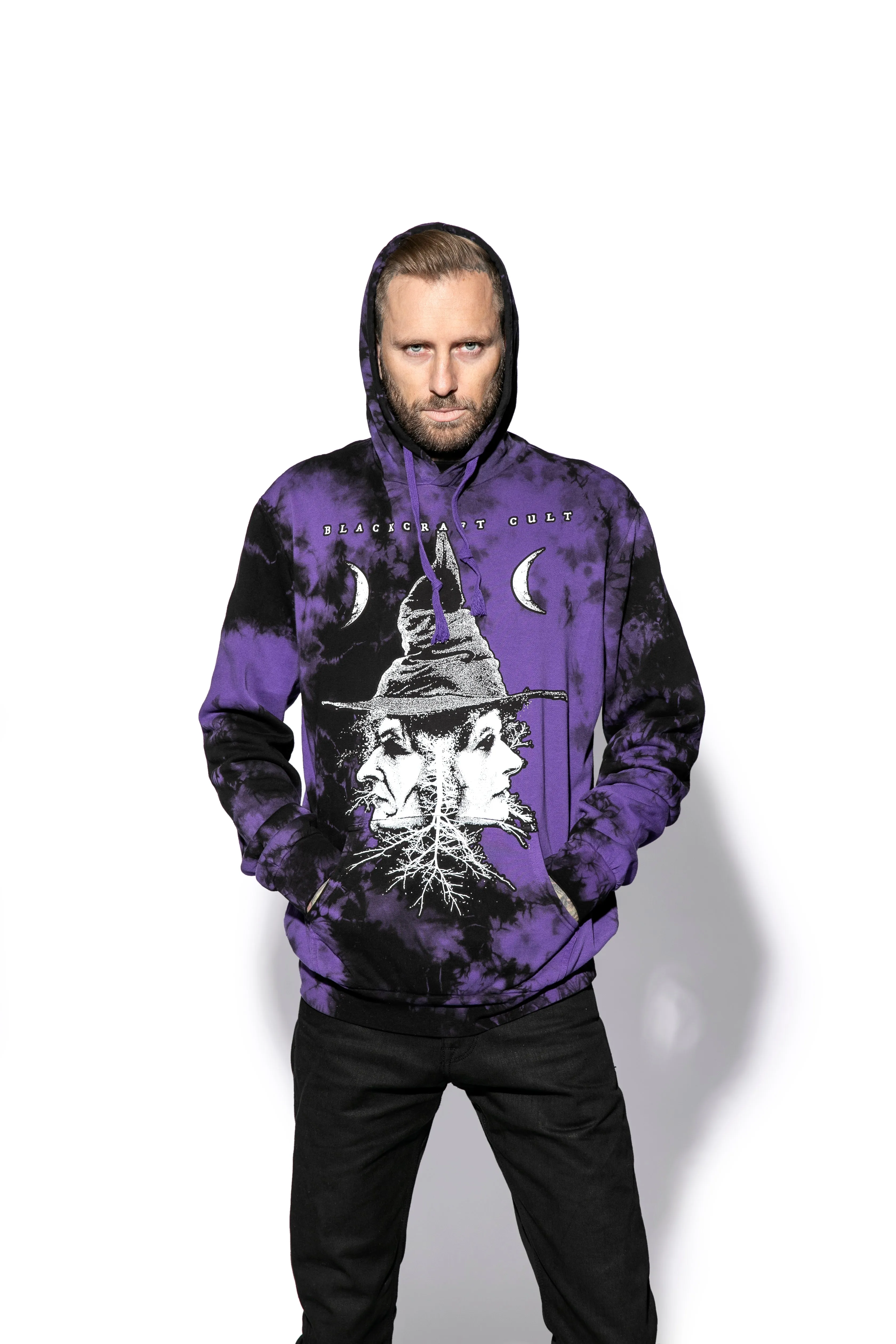 Duality - Purple Lightning Dye Hooded Pullover