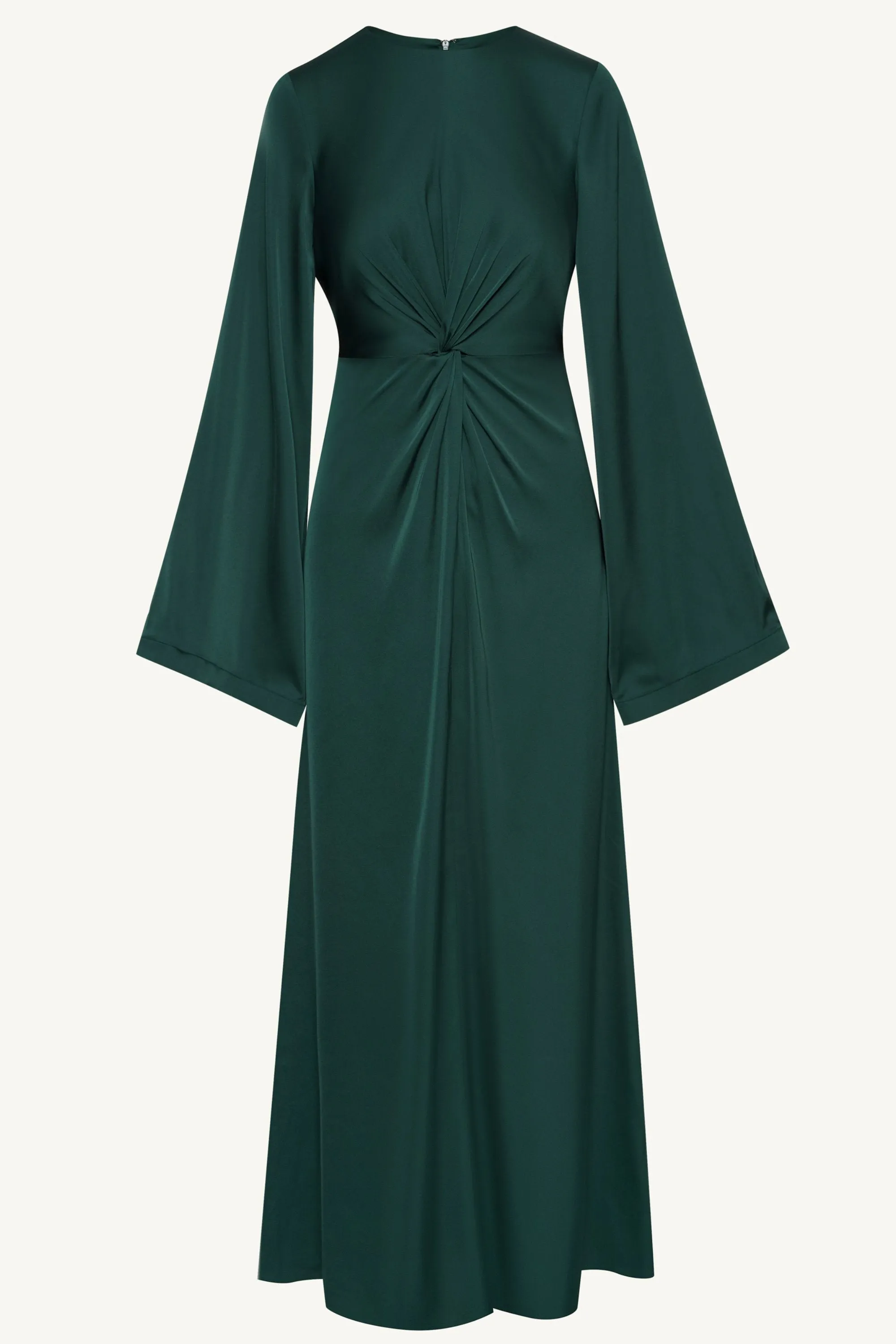 Duha Satin Twist Front Maxi Dress - Emerald