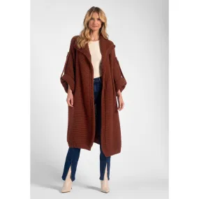 Elan Long Rust Sweater Cardigan (Women's)