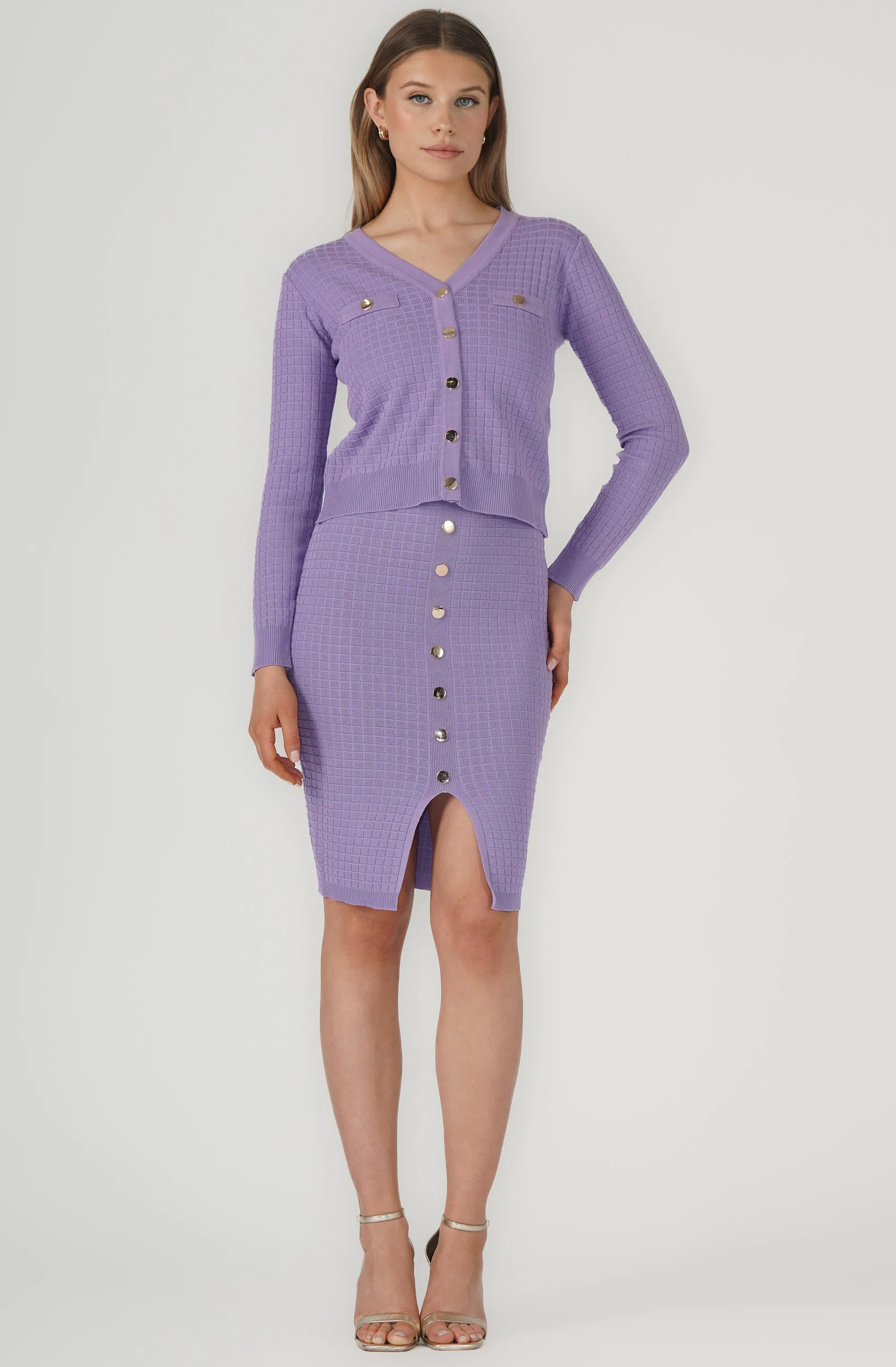 Embossed knit dress