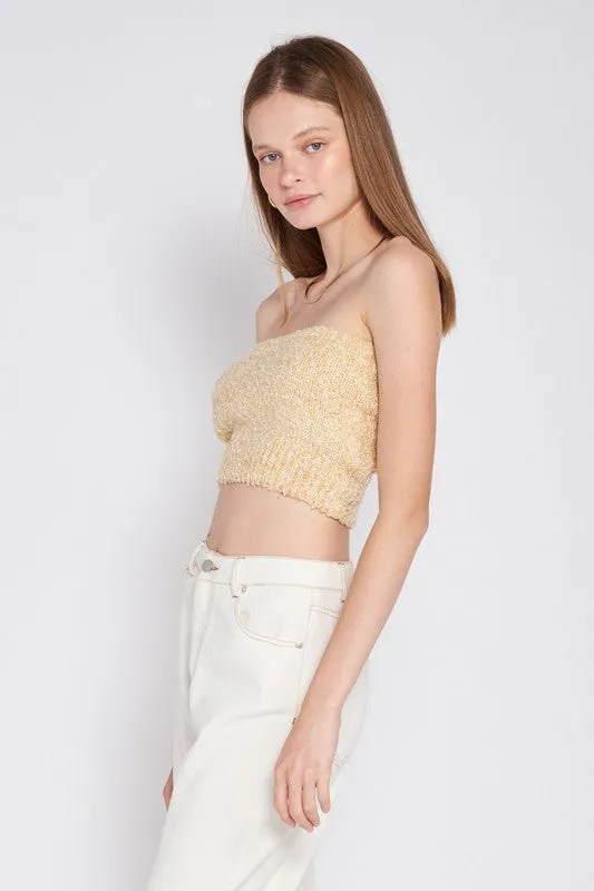 Emory Park ELASTIC WAISTBAND FRINGED TUBE TOP