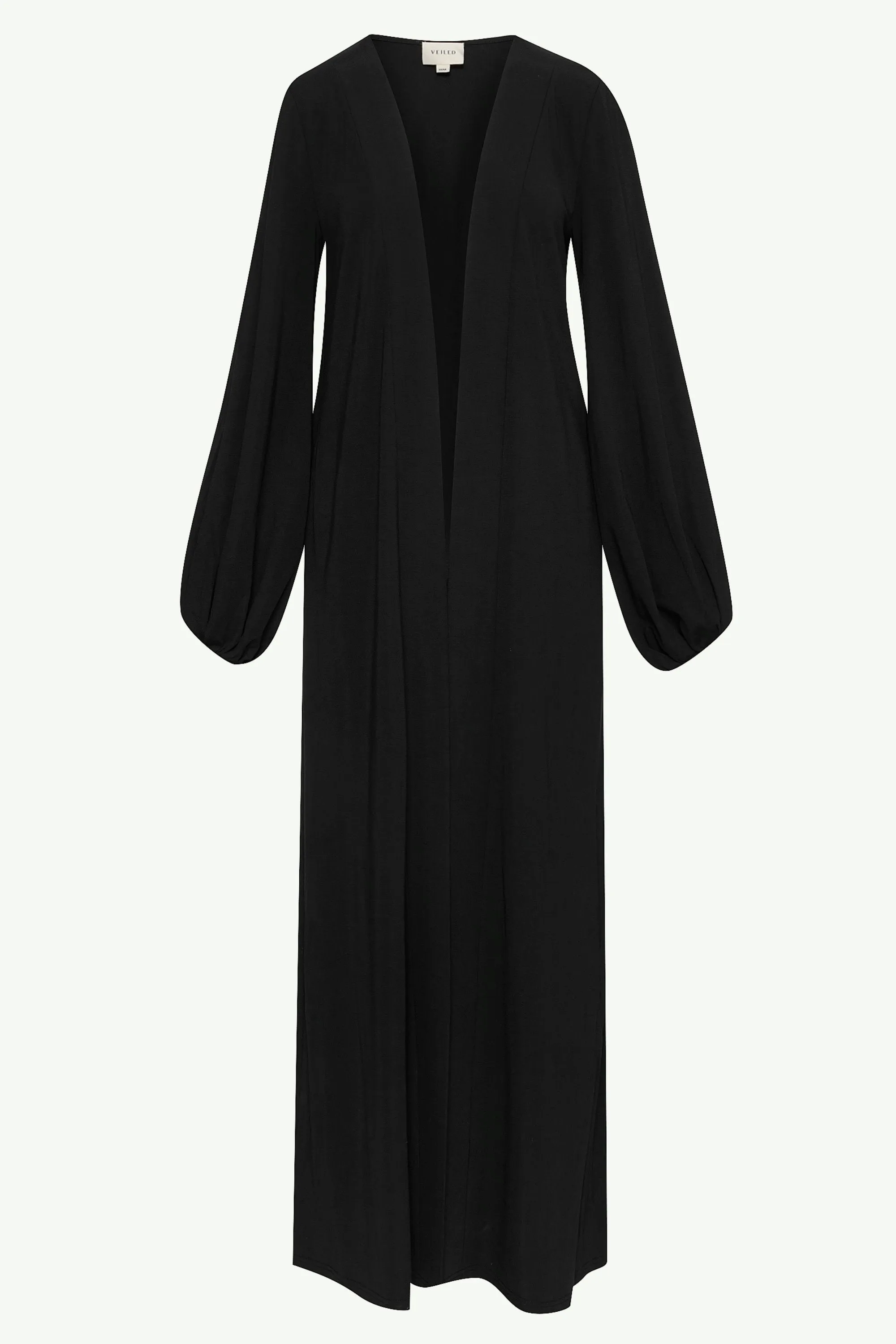 Essential Jersey Open Abaya - Black