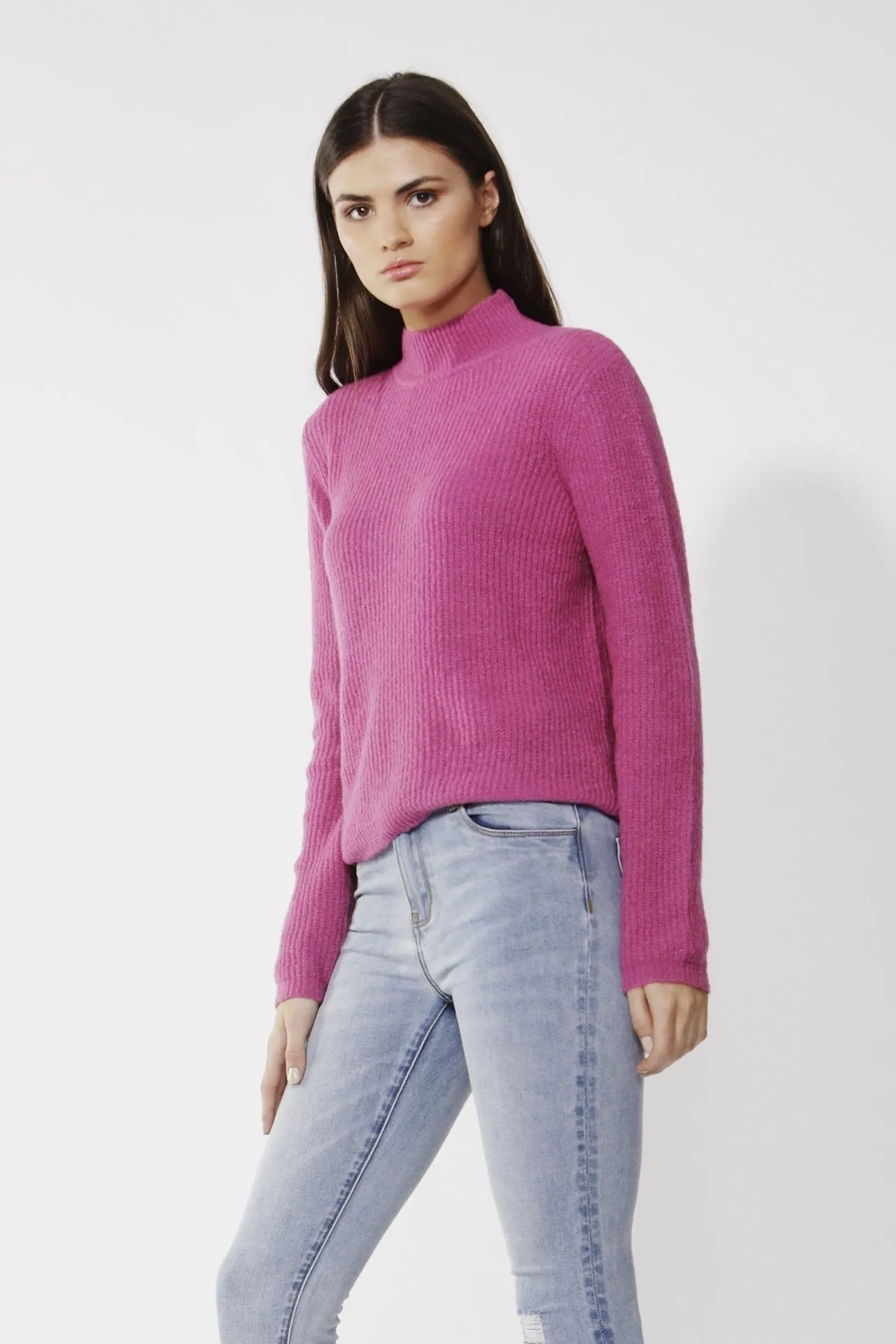 Fate   Becker Marty Turtleneck Knit Jumper in Boysenberry