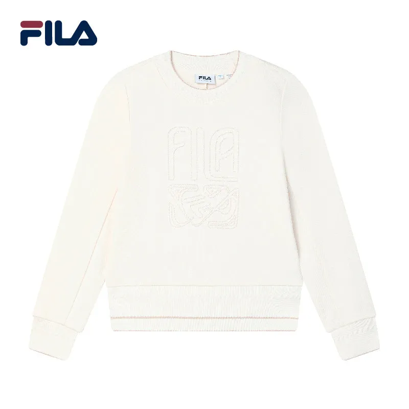 FILA CORE Women's WHITE LINE EMERALD Pullover Sweater in Ash