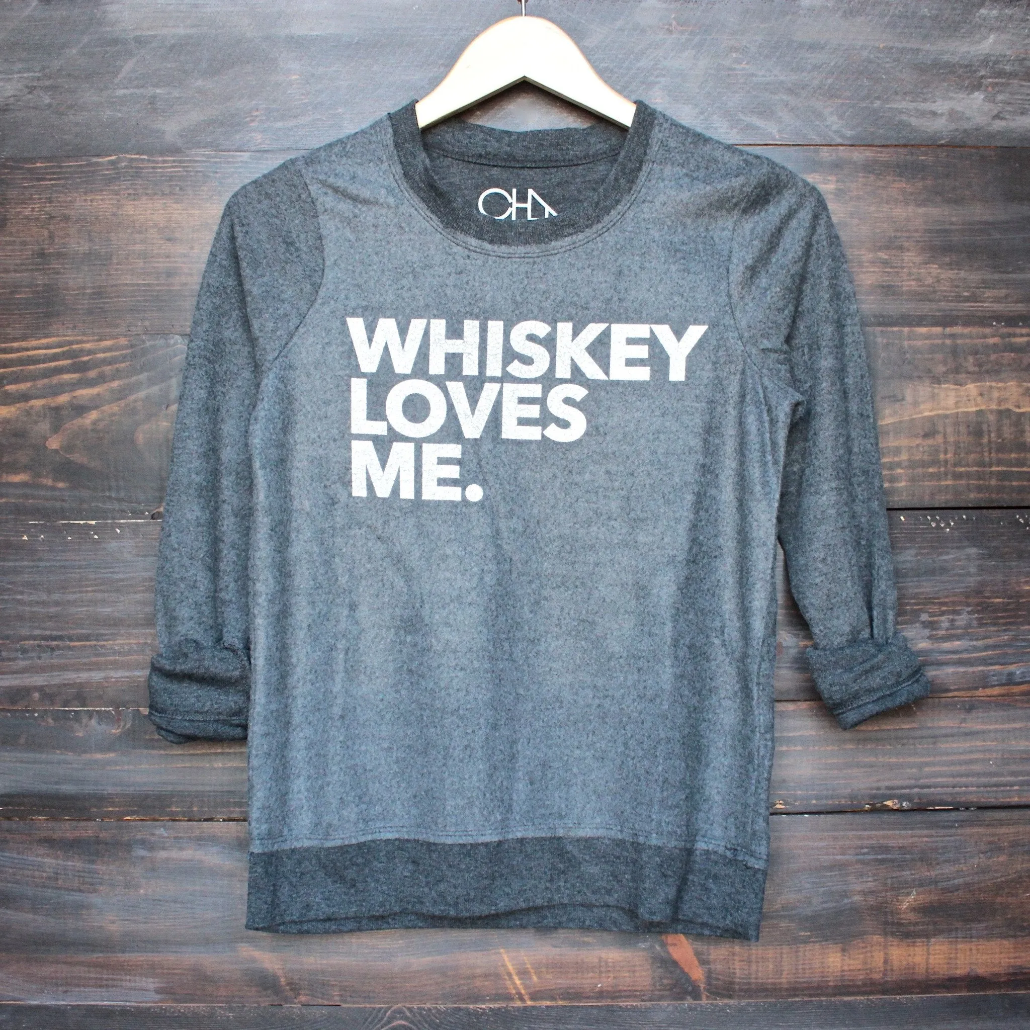 Final Sale - Chaser - Whiskey Loves Me Sweatshirt in Black