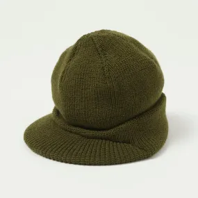 Authentic Freewheelers M-1941 Olive Wool Knit Jeep Cap for Outdoors