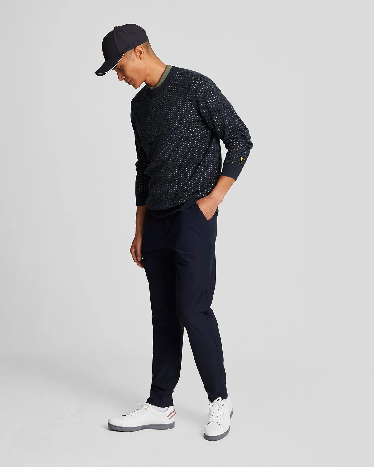 Golf Grid Crew Neck Jumper