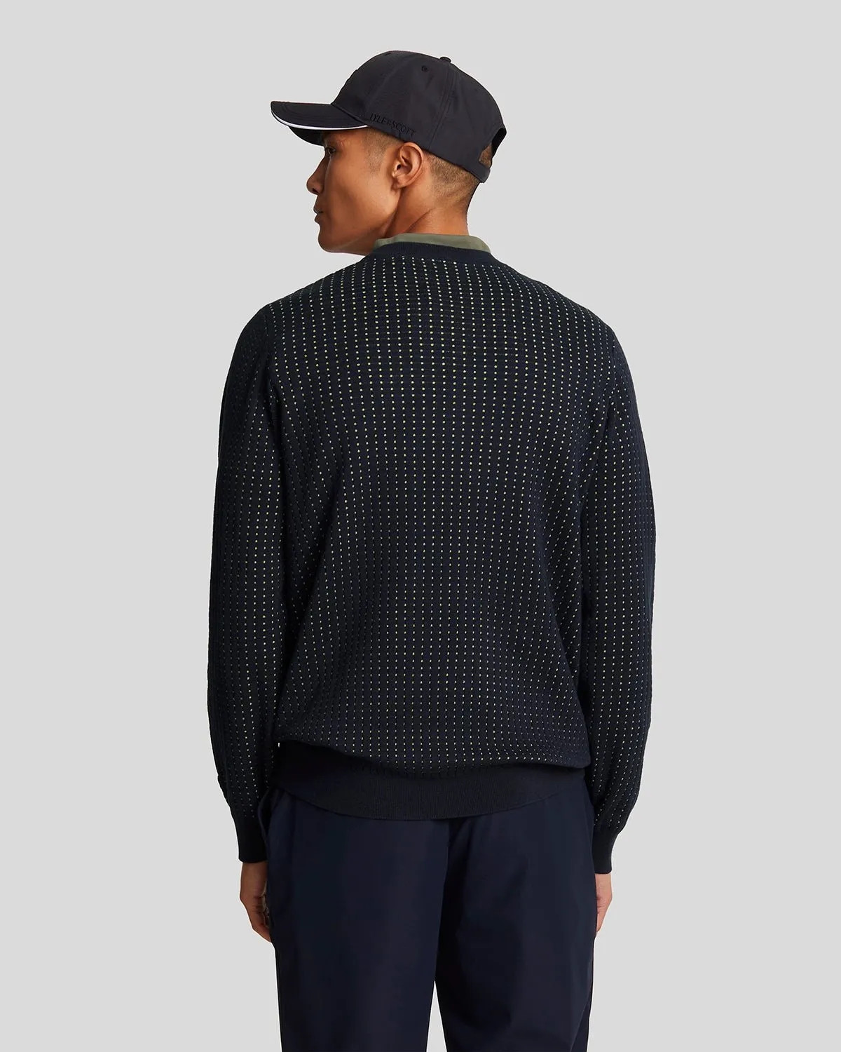 Golf Grid Crew Neck Jumper