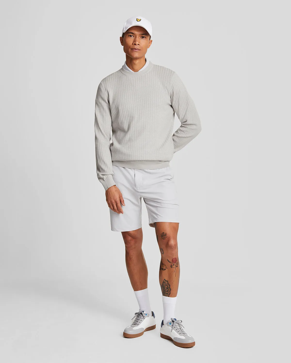 Golf Grid Crew Neck Jumper