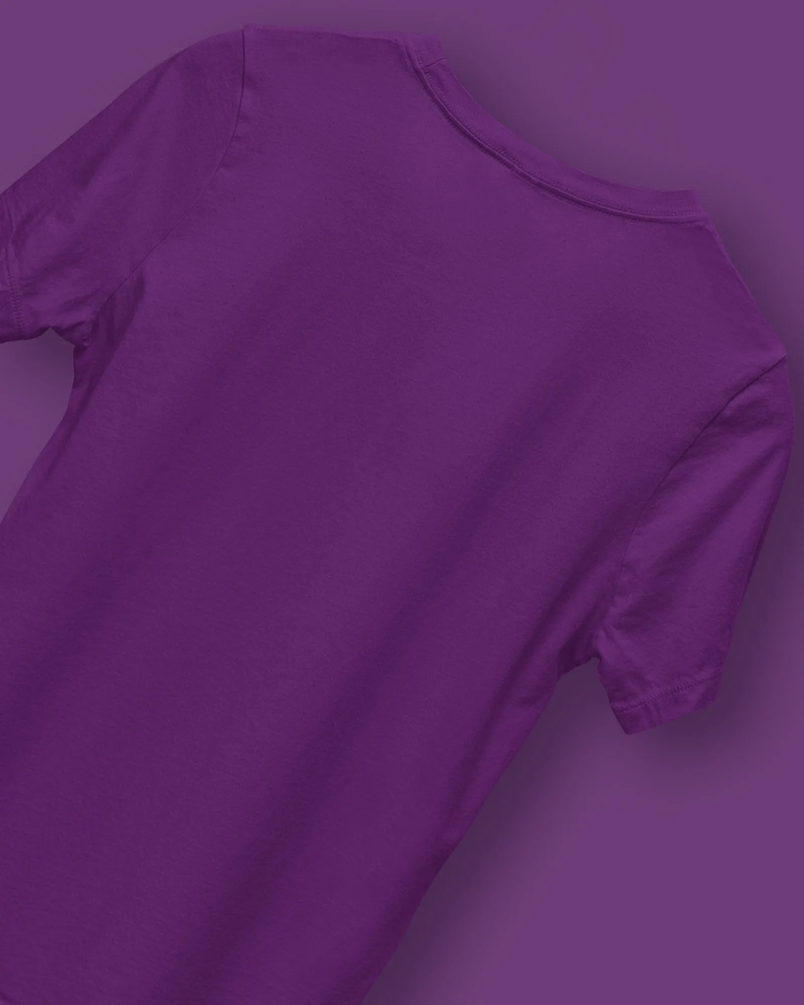 Half Sleeves Crew Neck: Eggplant Purple