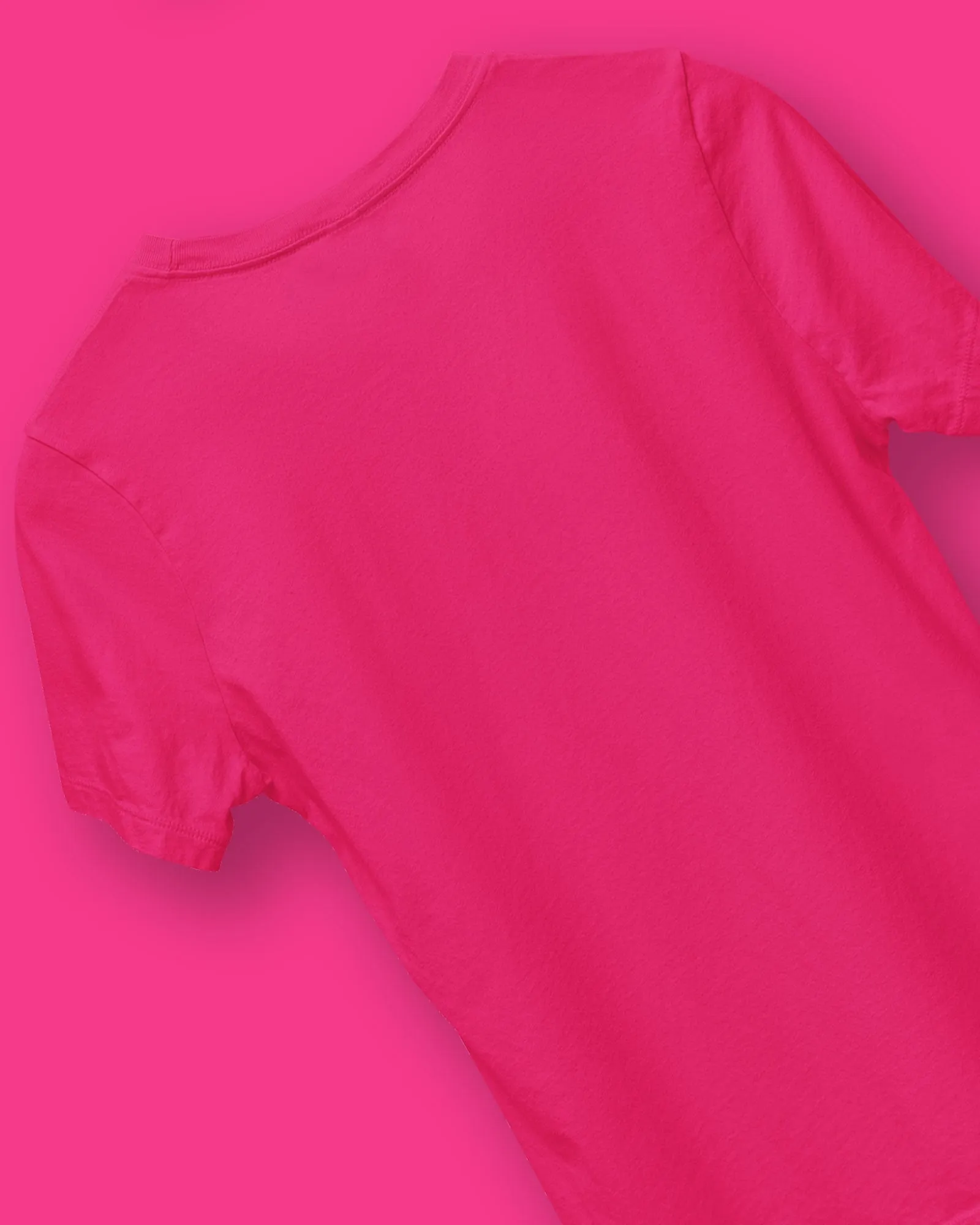 Half Sleeves Crew Neck: Fuchsia